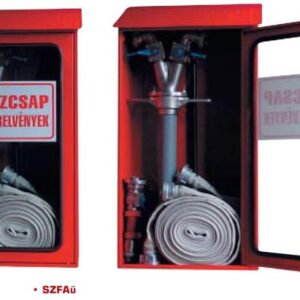 Szekrény föld alatti tűzcsaphoz, tartozékokkal, üvegezett ajtóval